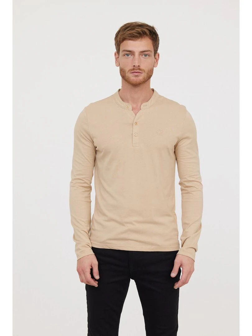 Lee Cooper T Shirt manches longues coton regular ASILO Beige argile