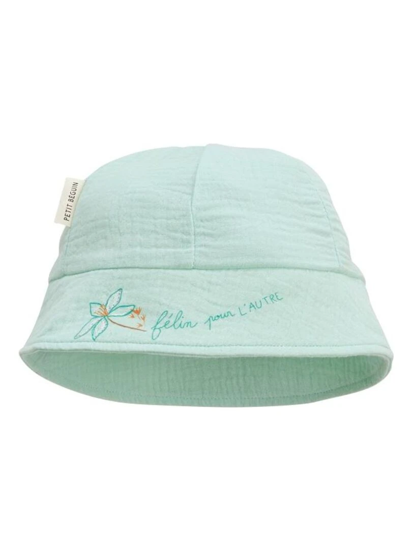 Combishort bébé + chapeau en gaze de coton Patroika   Ecru