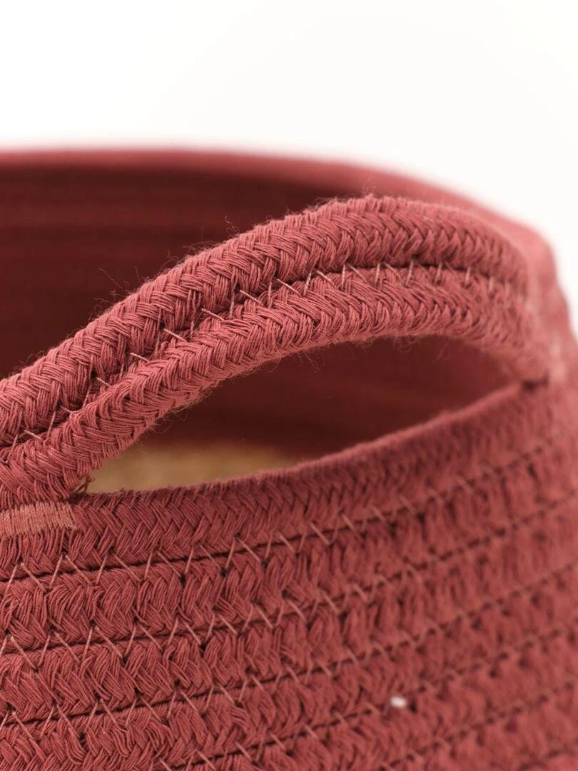 Panier rond tressé 'LA FACTORY' 'TODAY' Rouge brique