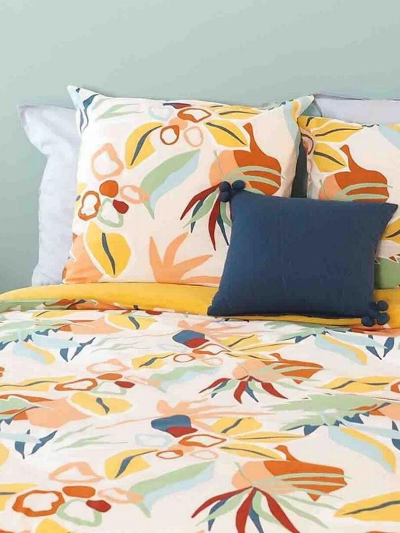 Housse de couette 240x260 + 2 taies d'oreiller 63x63 Coton Lucia   Beige