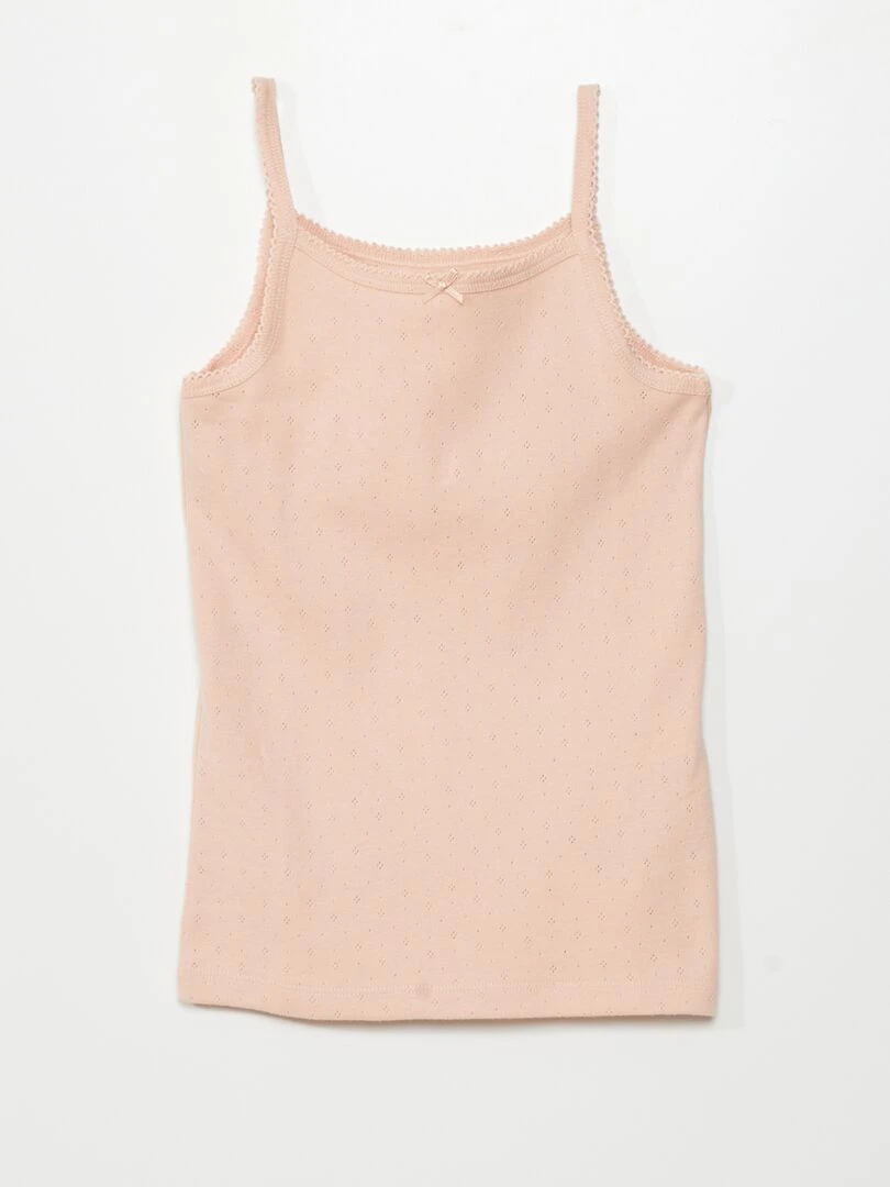 Lot de 3 débardeurs en maille pointelle   Rose/ecru