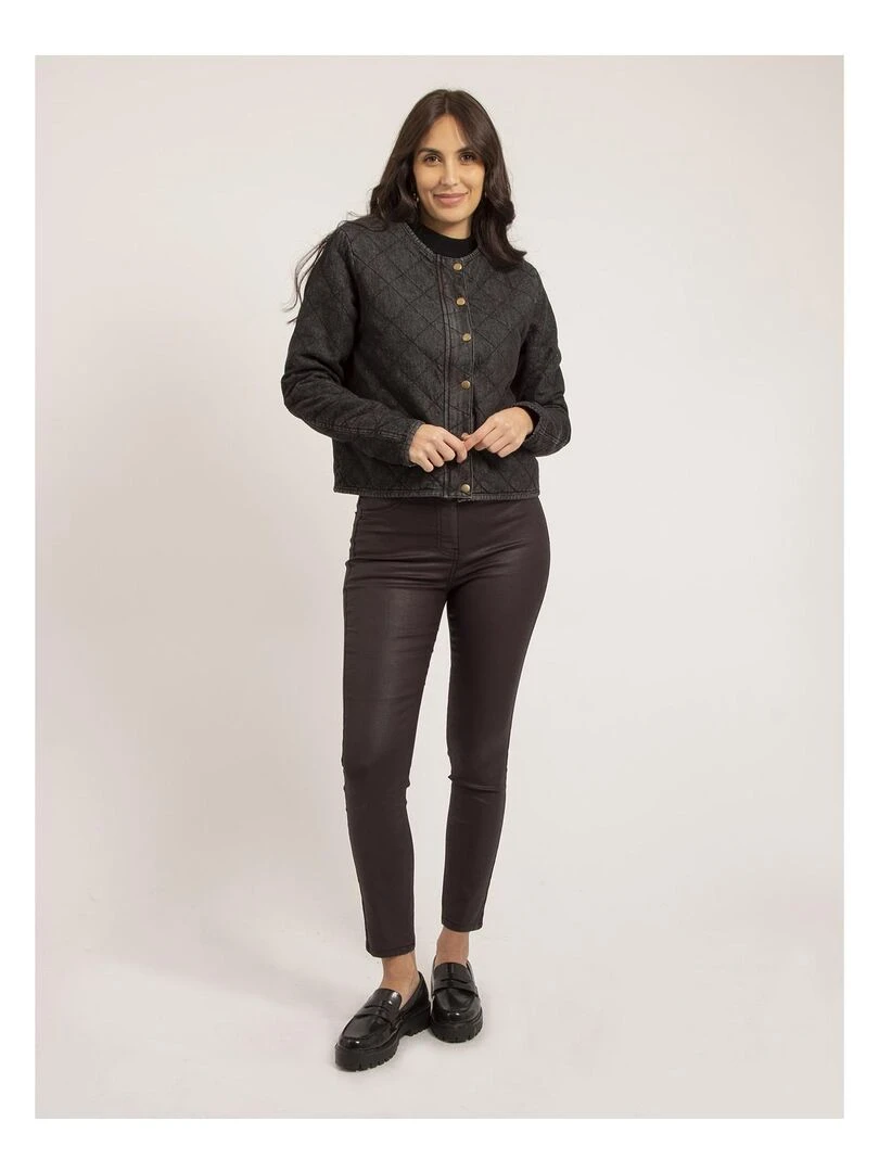 Veste en jean matelassée UMANI   gris anthracite
