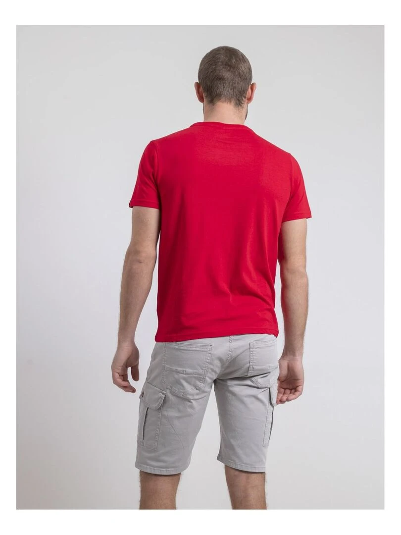 T shirt col rond pur coton NELORIC Rouge