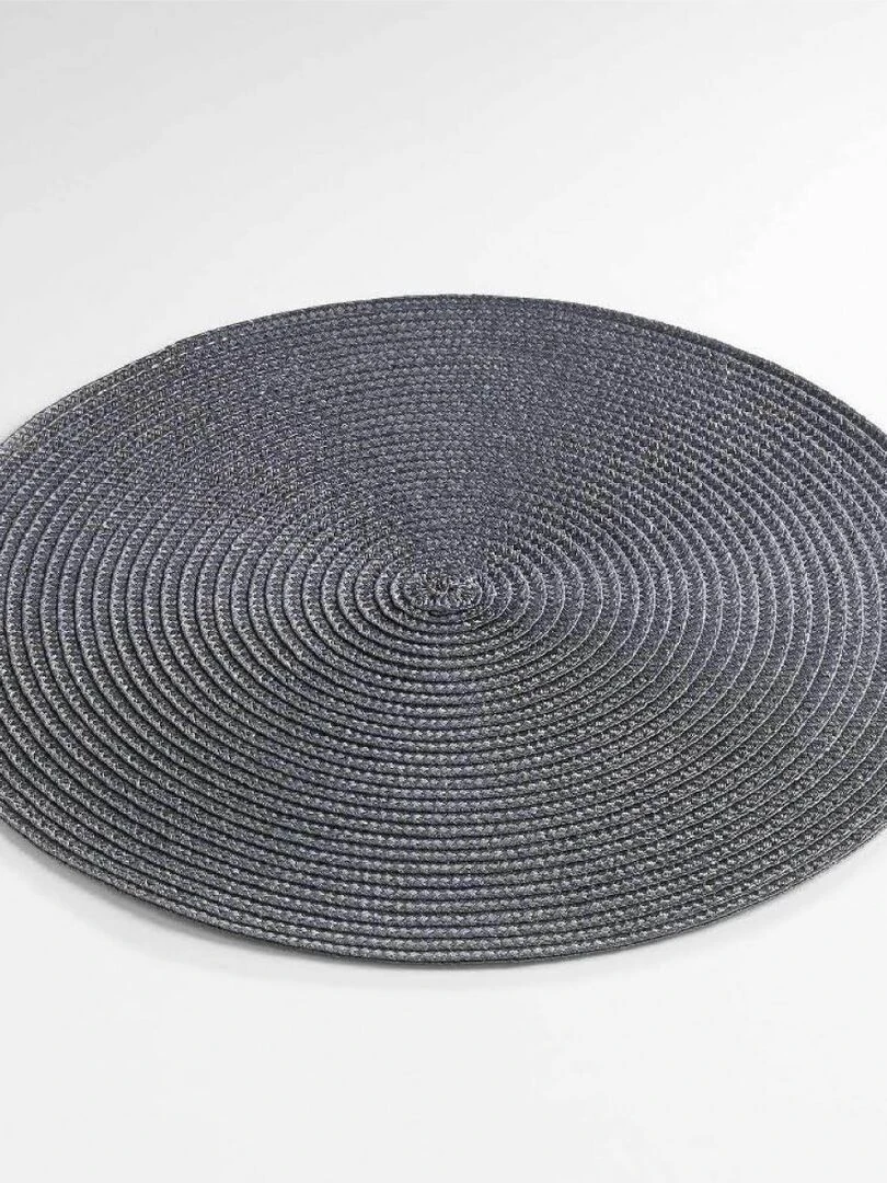 Set de table rond 35 cm polypropylene zebulon anthracite gris anthracite
