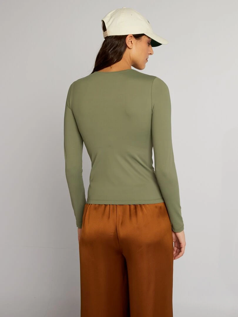 T shirt en maille stretch   Vert