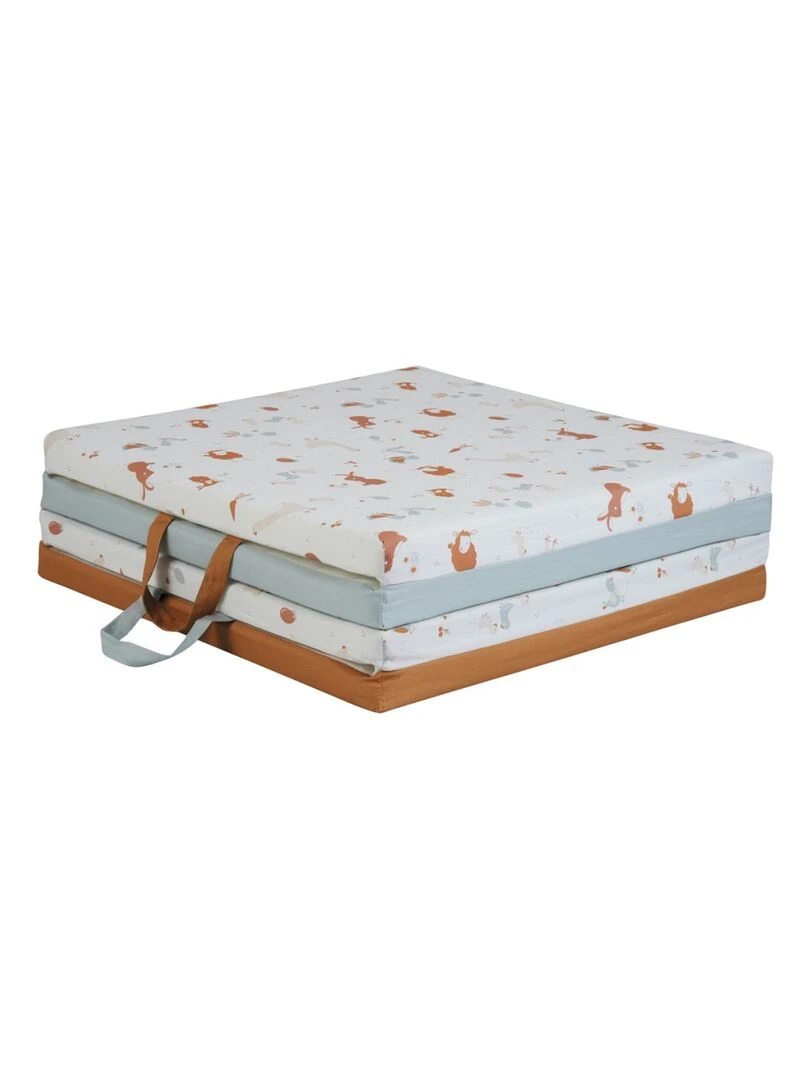 Tinéo   Tapis d'éveil Little Farmer   120x120x4cm   Bleu Marron Blanc