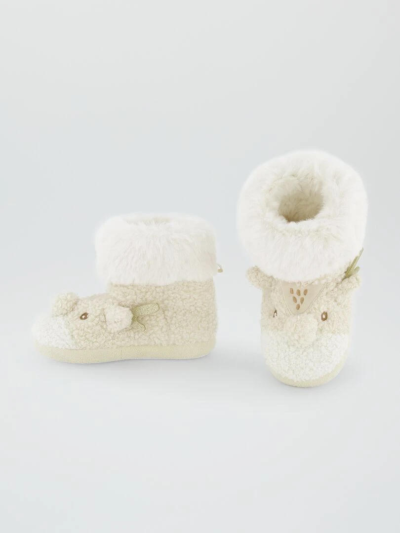 Bonnet avec pompon et fil brillant   beige