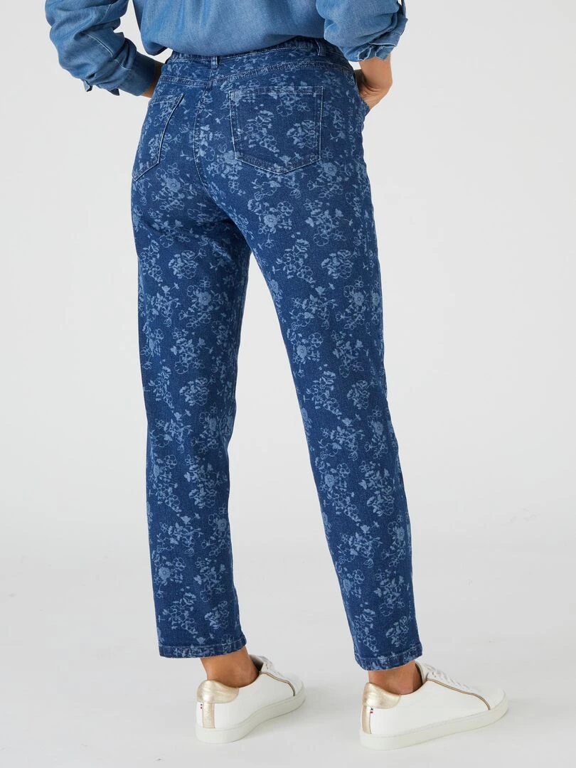 Jean 7/8ème 5 poches imprimé   Damart   Bleu