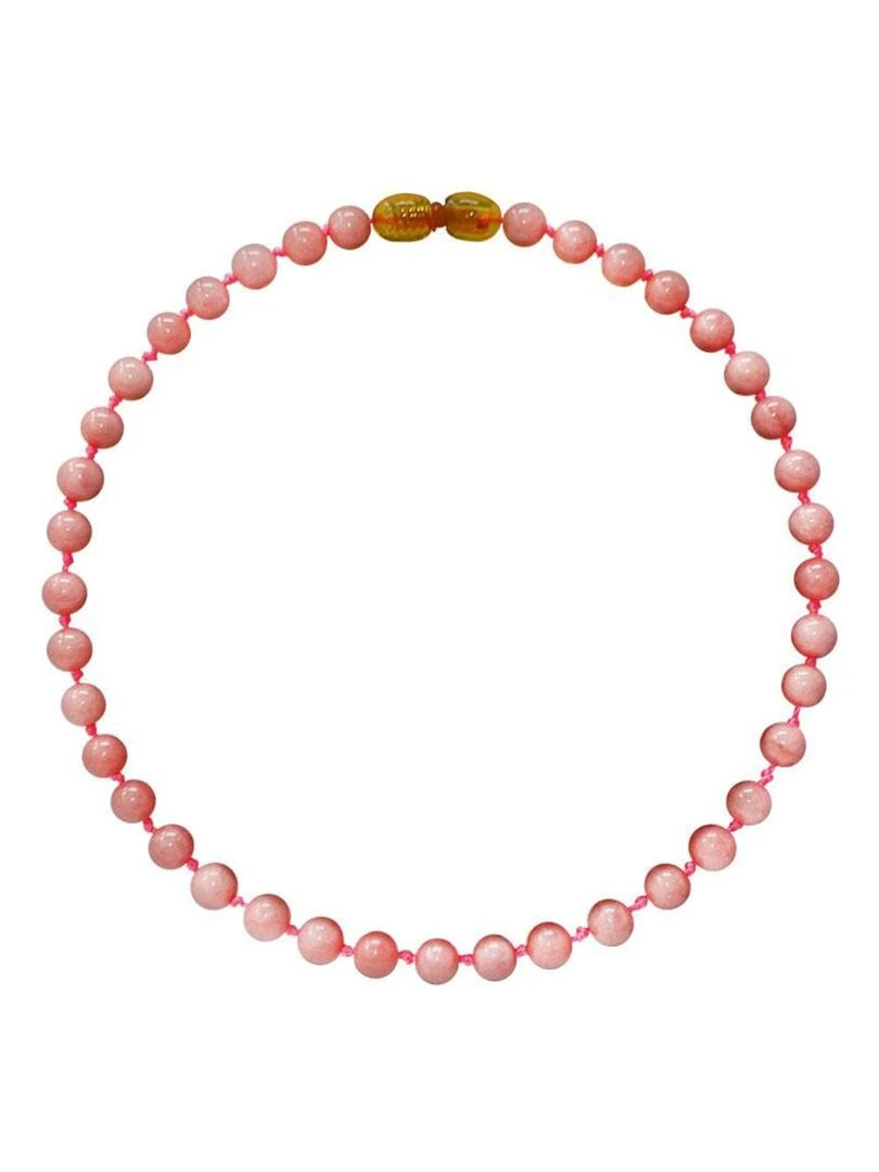 Collier pour bébé pierre naturelle Quartz Rose Rose