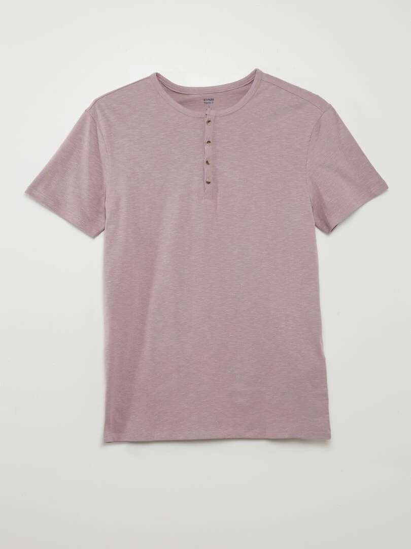 T shirt en jersey à col mao Violet
