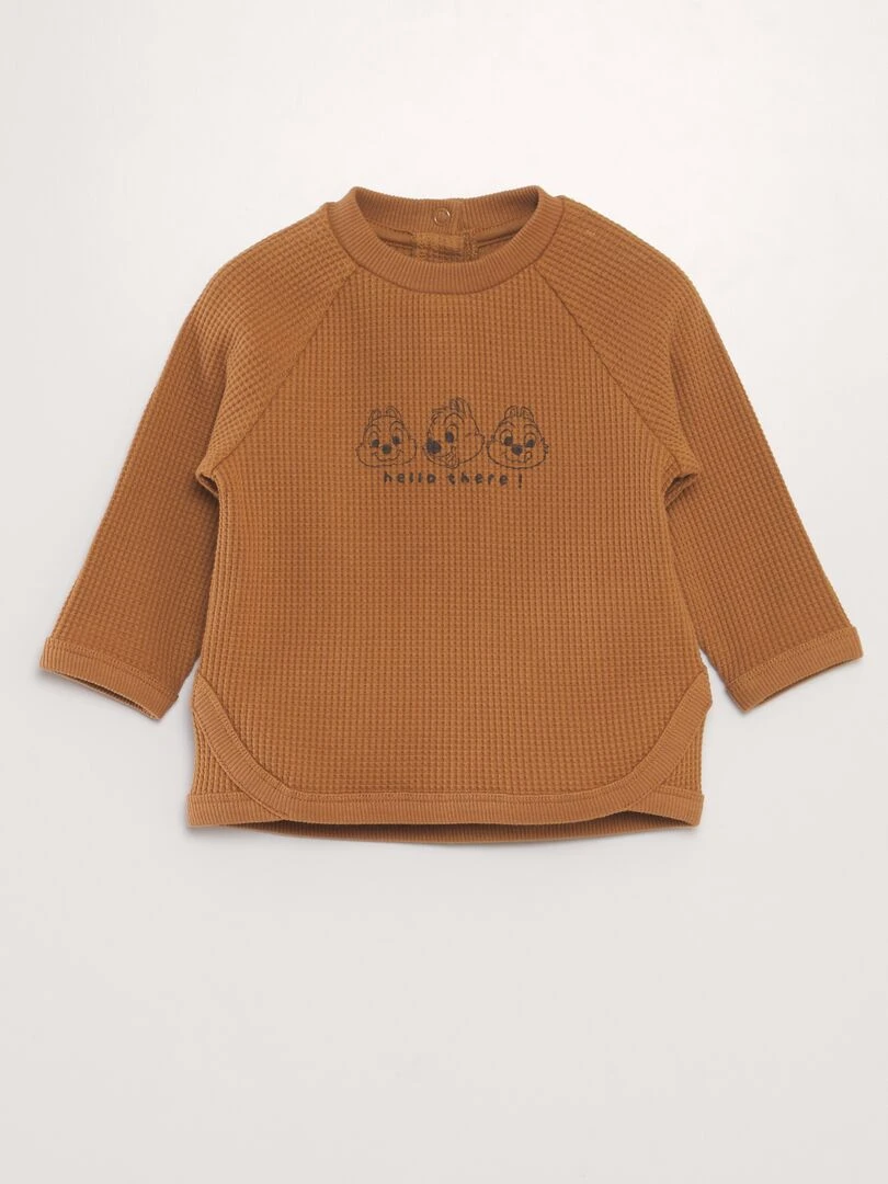 Ensemble jogging sweat + pantalon 'Disney' en nid d'abeilles   2 pièces   MARRON