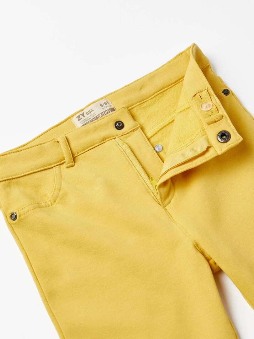 Jeggings en coton brossé pour fille 'Skinny Fit'   NORTHERN CALLING   Jaune clair