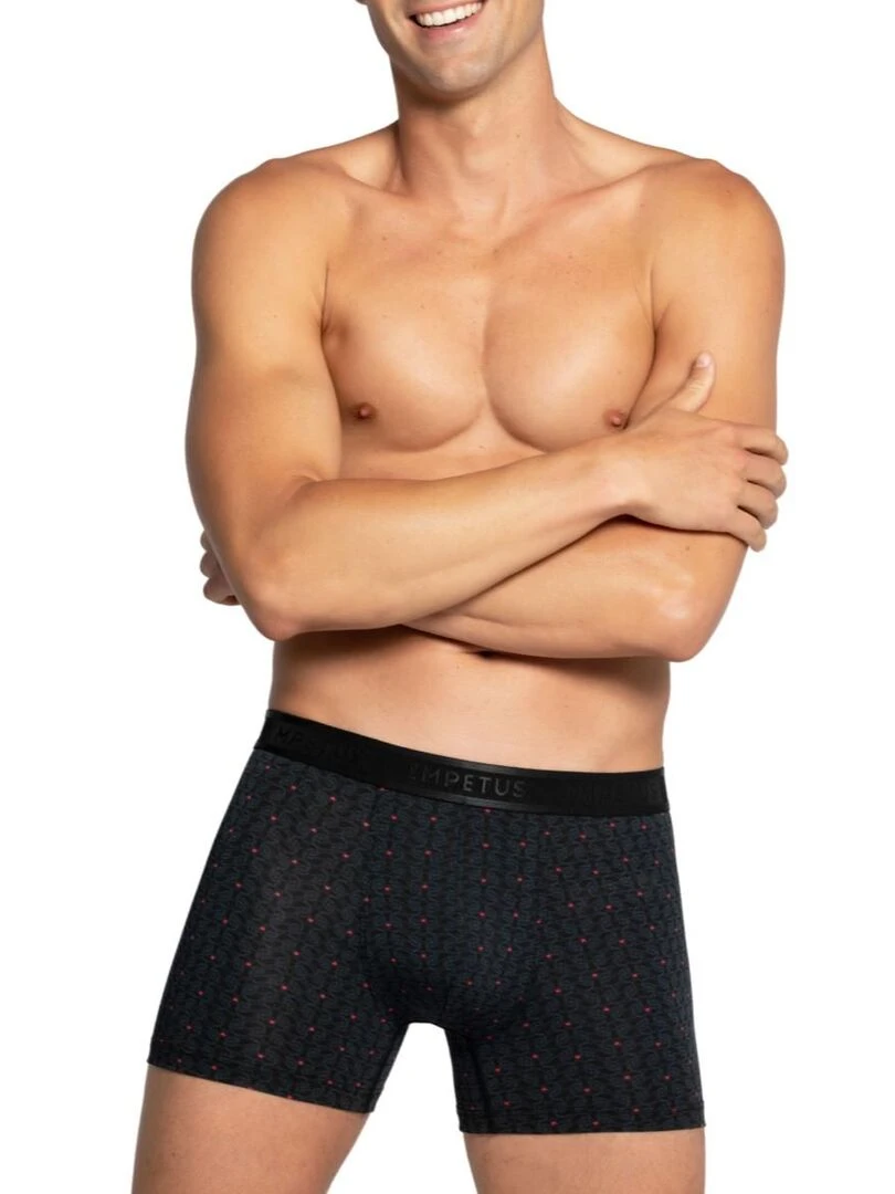Boxer en lyocell à imprimé de petits coeurs Santiago Noir
