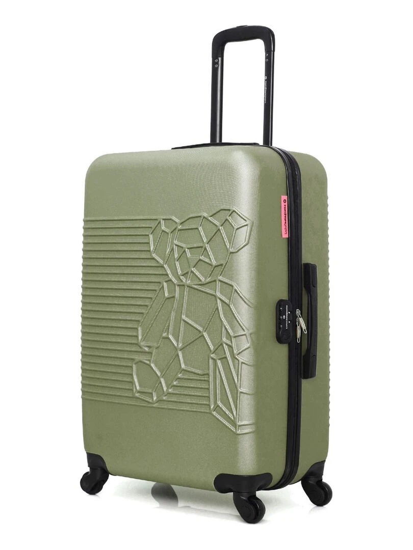 LULU CASTAGNETTE VALISE L LULU BEAR CUBE A Vert kaki