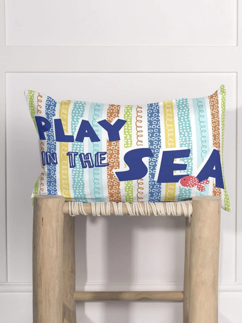 Housse de coussin Sea life "Happyfriday"   Blanc