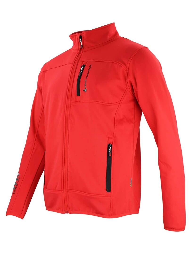 Blouson polar shell homme CANTON   PEAK MOUNTAIN   Rouge