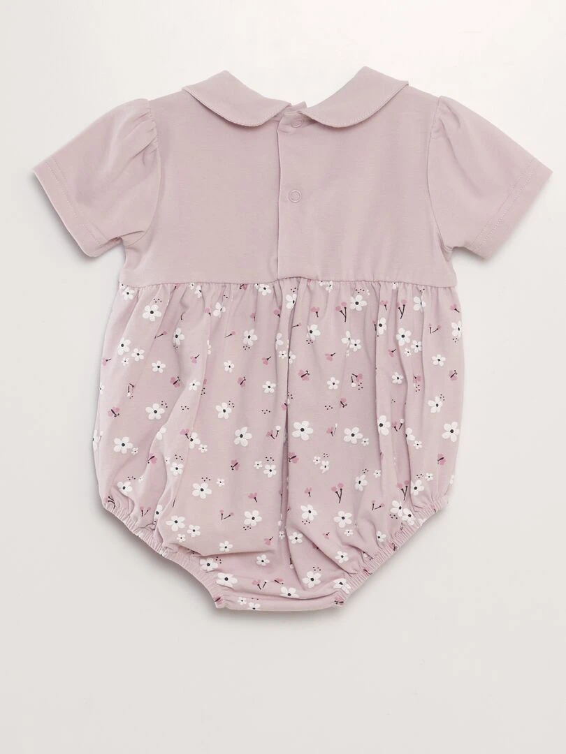 Ensemble barboteuse + bandeau   2 pièces   Rose