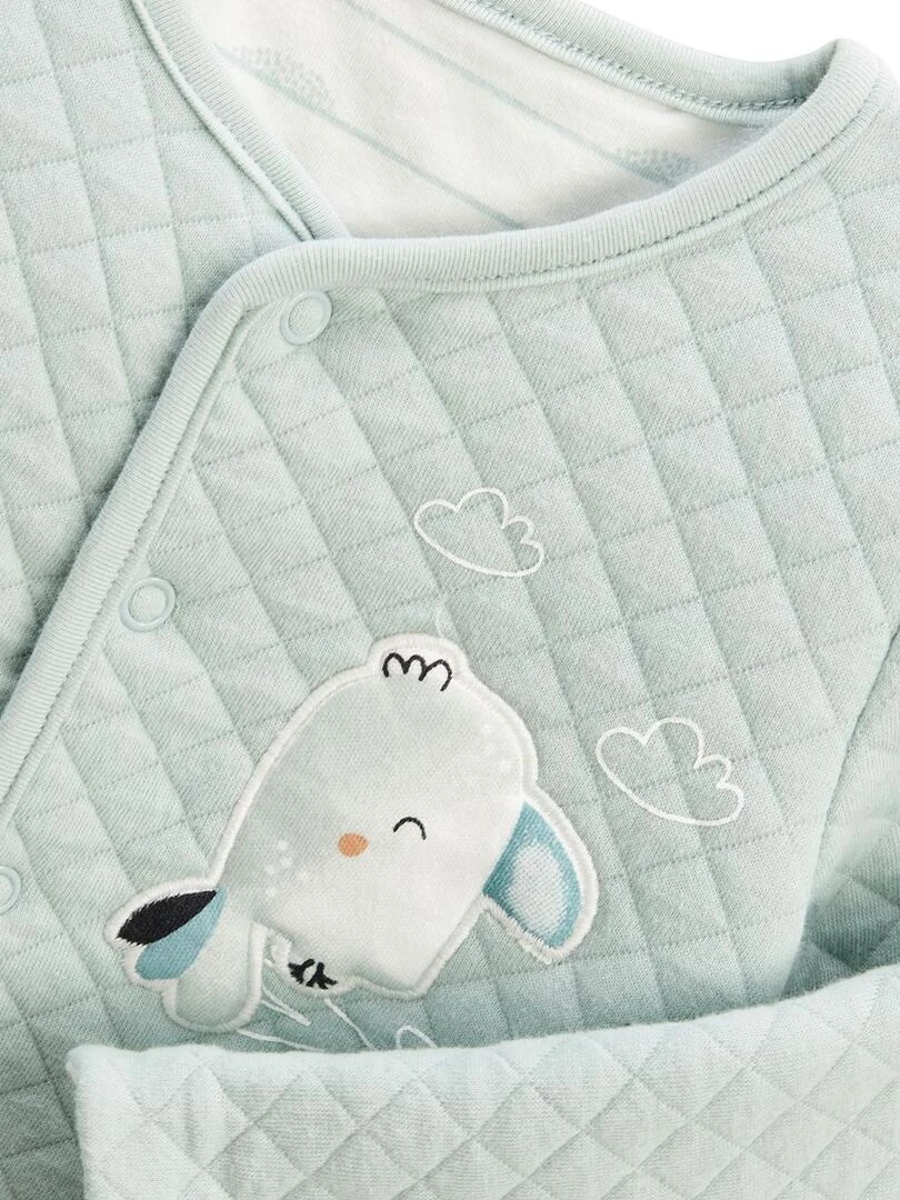 Gilet bébé réversible en coton matelassé Kimi   Ecru