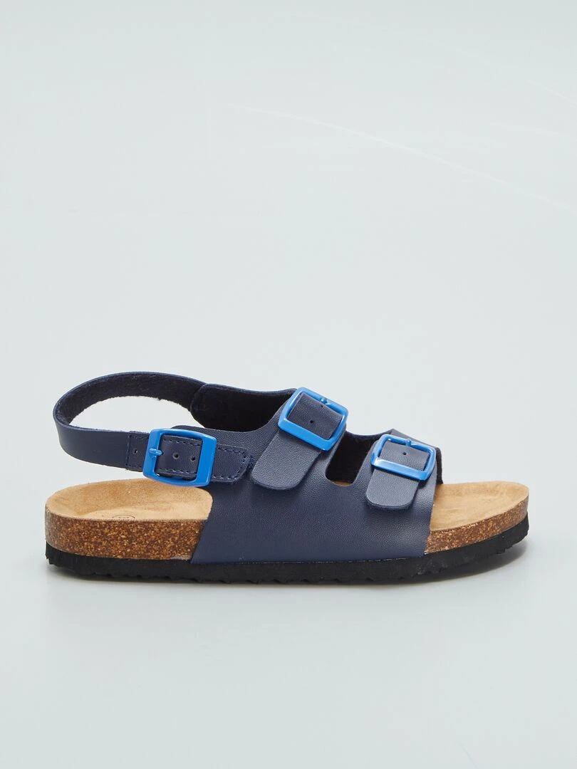 Sandales avec brides à scratch à la cheville Bleu