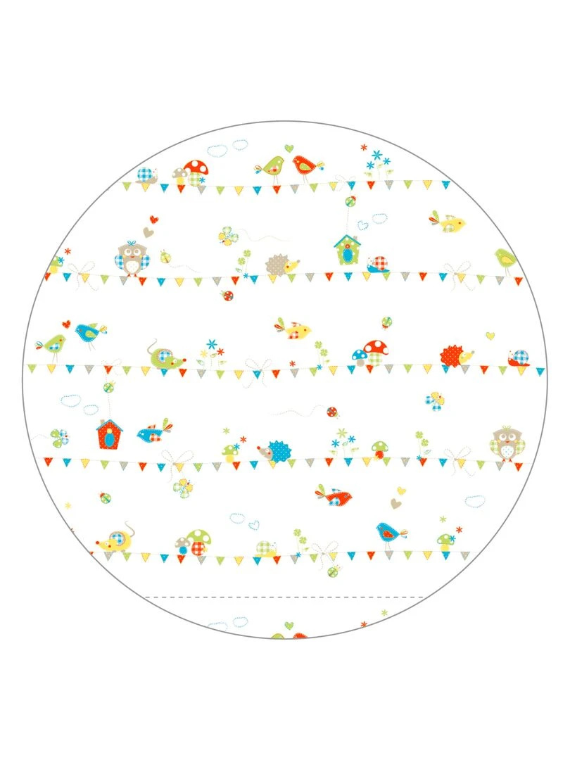 ROBA Parc Bébé Hexagonal + Tapis de Parc "Waldhochzeit" Bois Blanc Blanc