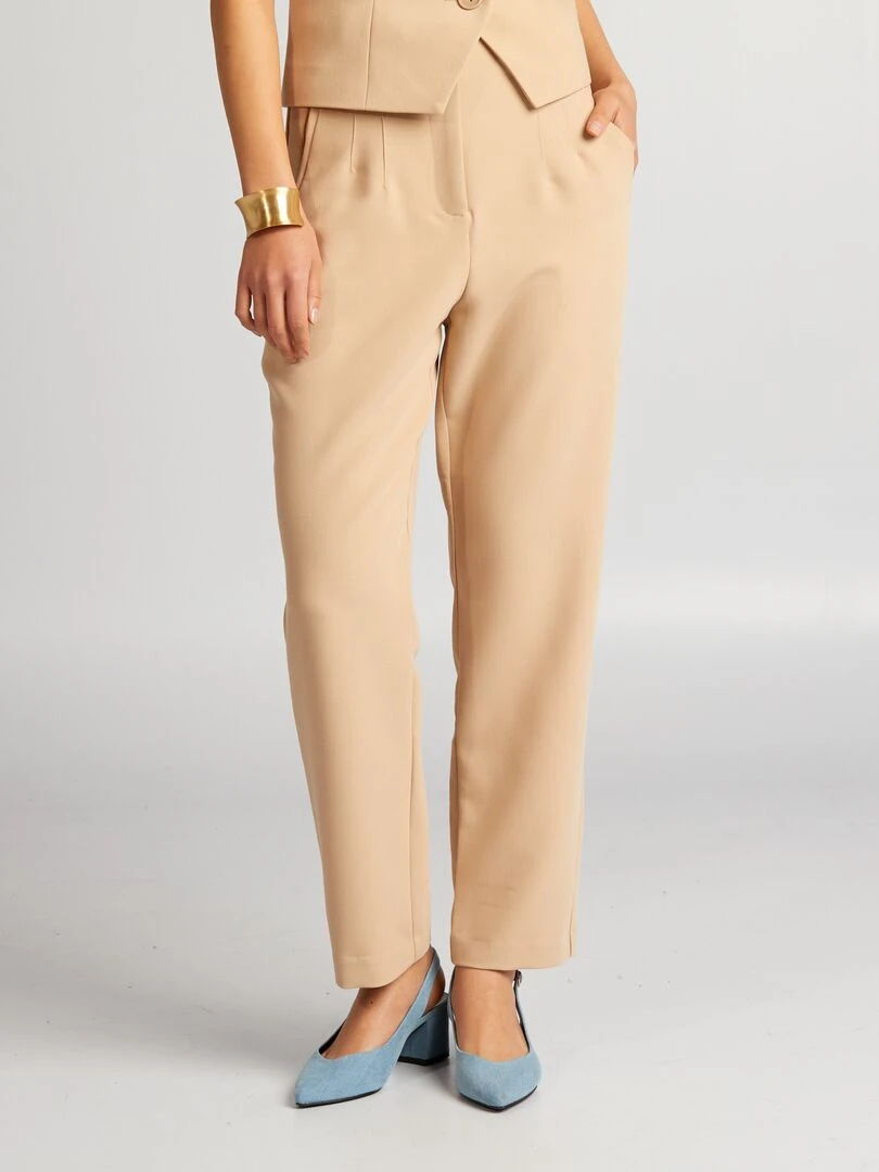 Pantalon droit Beige