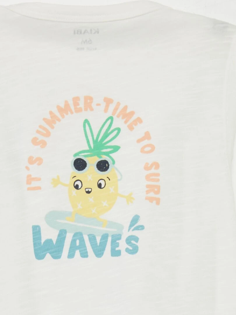 Body à col bateau imprimé   Blanc surf