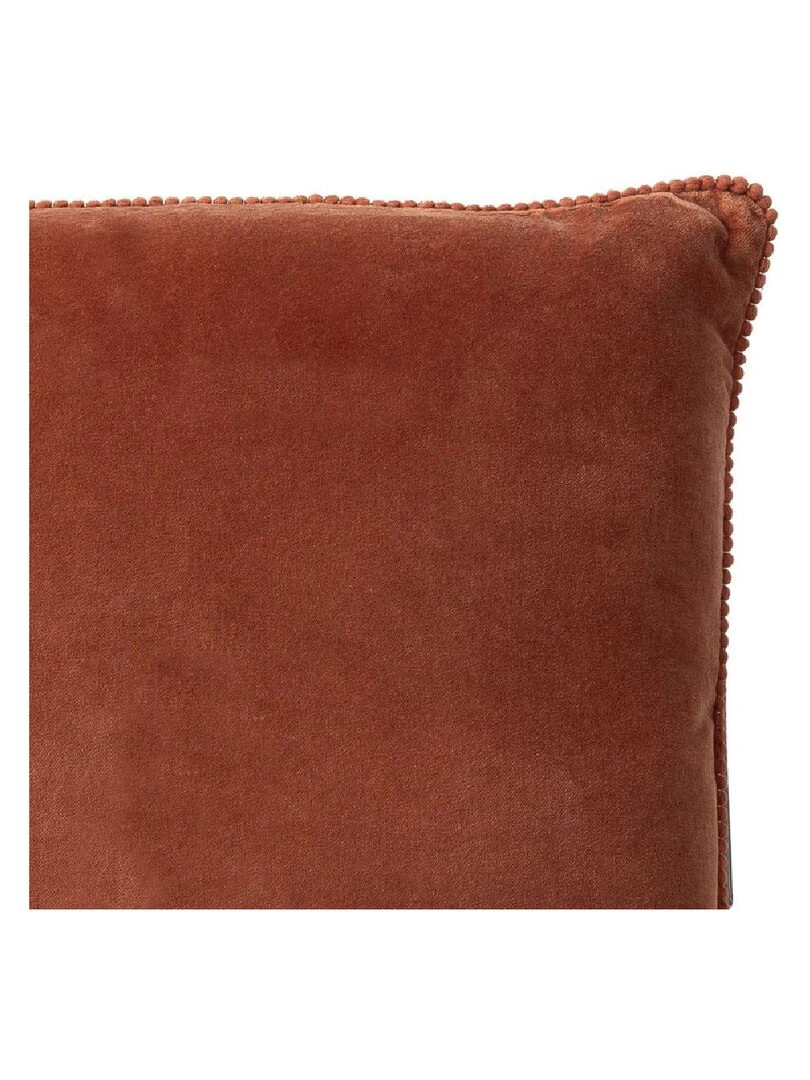 Coussin en velours avec contour perlé 'Deko&co' Rouge clair