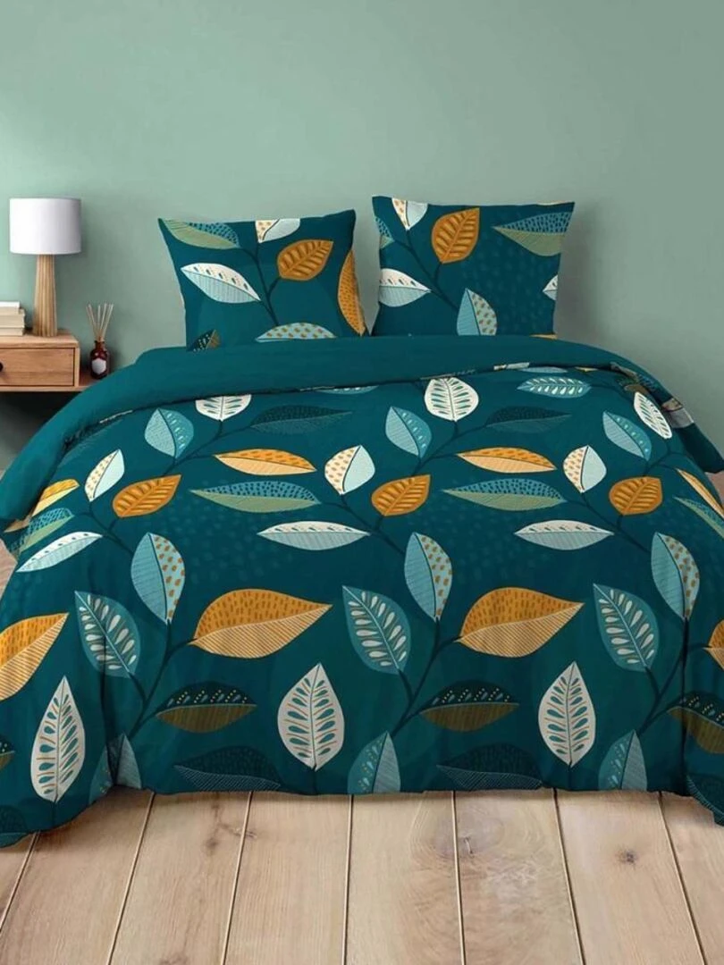 Housse de couette + taie(s) Olympie coton 42 fils Bleu