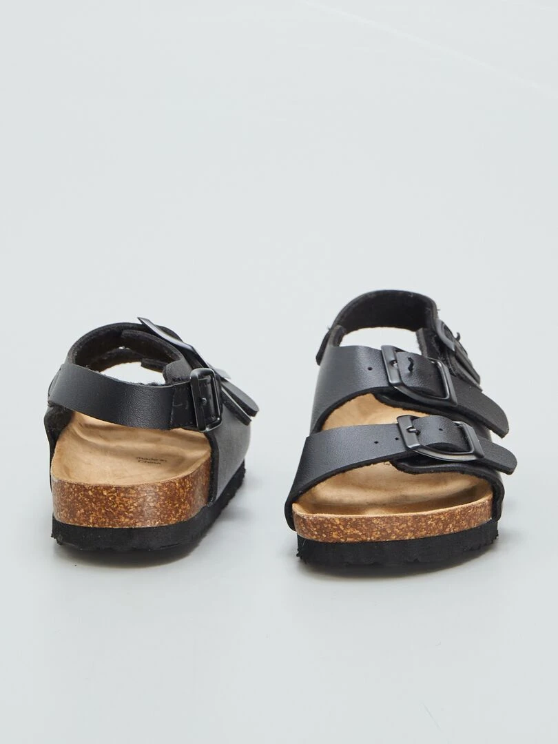 Sandales avec brides à scratch à la cheville   noir