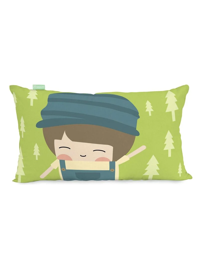Housse de coussin Train "Happyfriday" Blanc