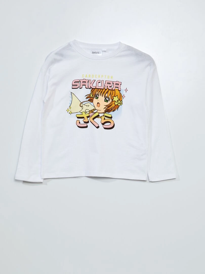 T shirt 'Sakura' manches longues BLANC NEIG