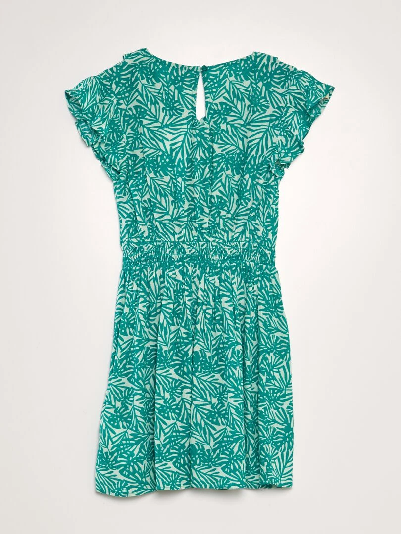 Robe à volants imprimée Vert