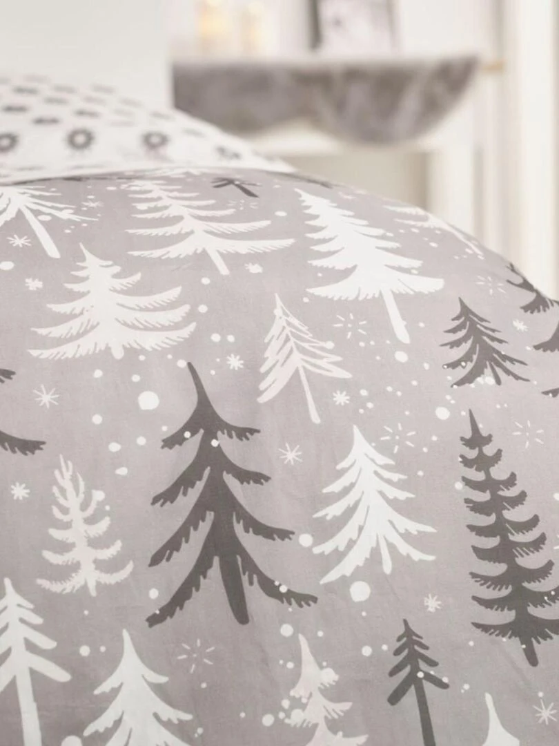 Housse de couette flanelle Today 2.13 + taie(s) 100% coton Gris