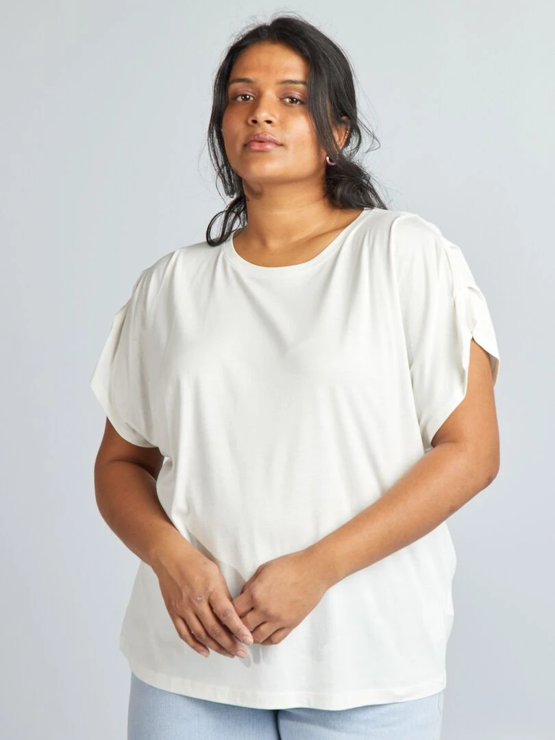 T shirt uni manches courtes   blanc