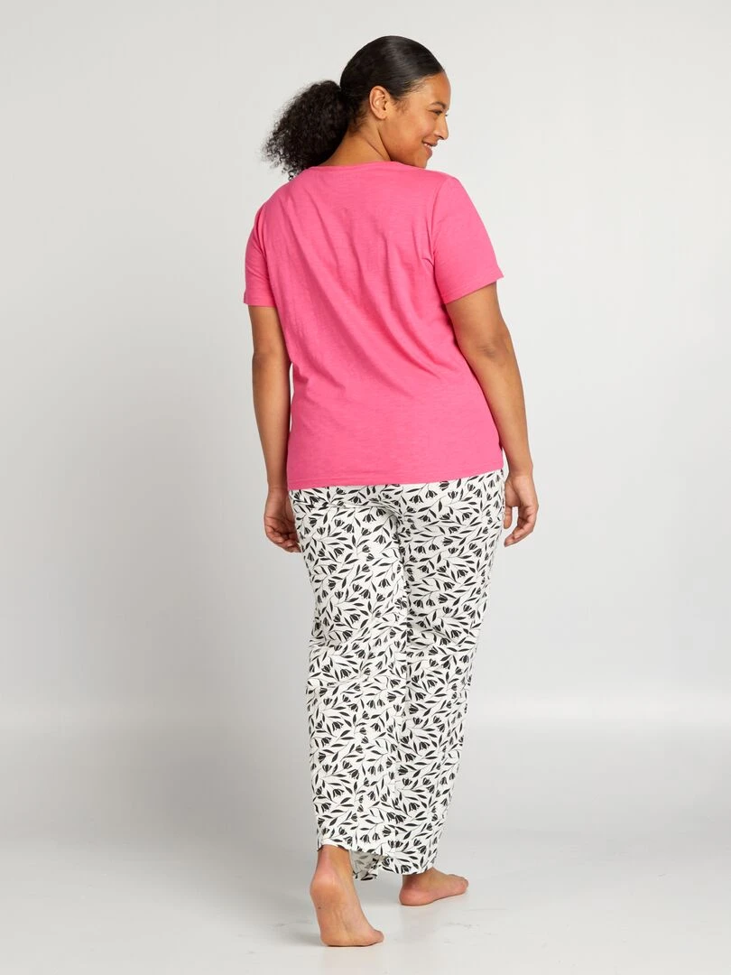 Pyjama long 'Naf Naf' 2 pièces Rose