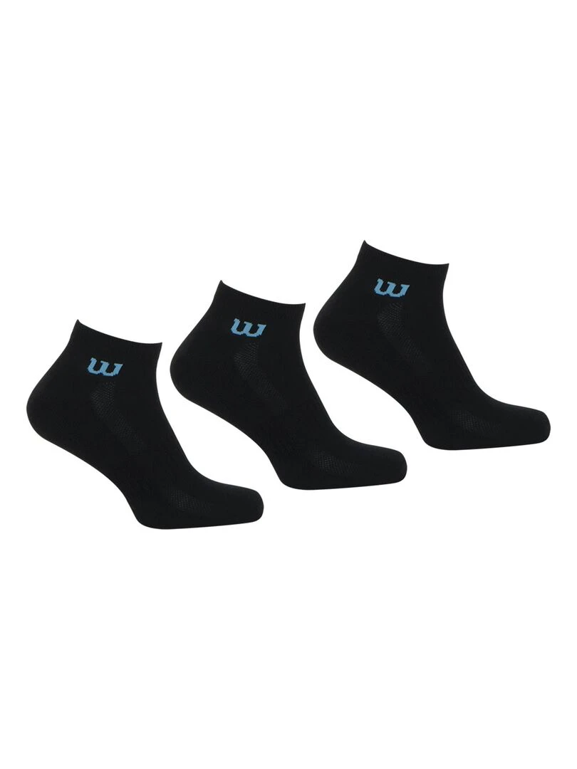 LOT DE 3 PAIRES DE CHAUSSETTES BASSES WILSON NOIR Noir