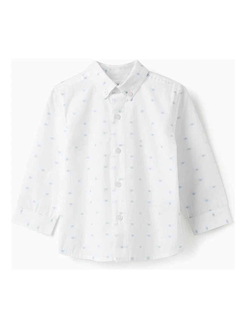 Chemise en coton pour bébé garçon manches longues CÉRÉMONIE Blanc