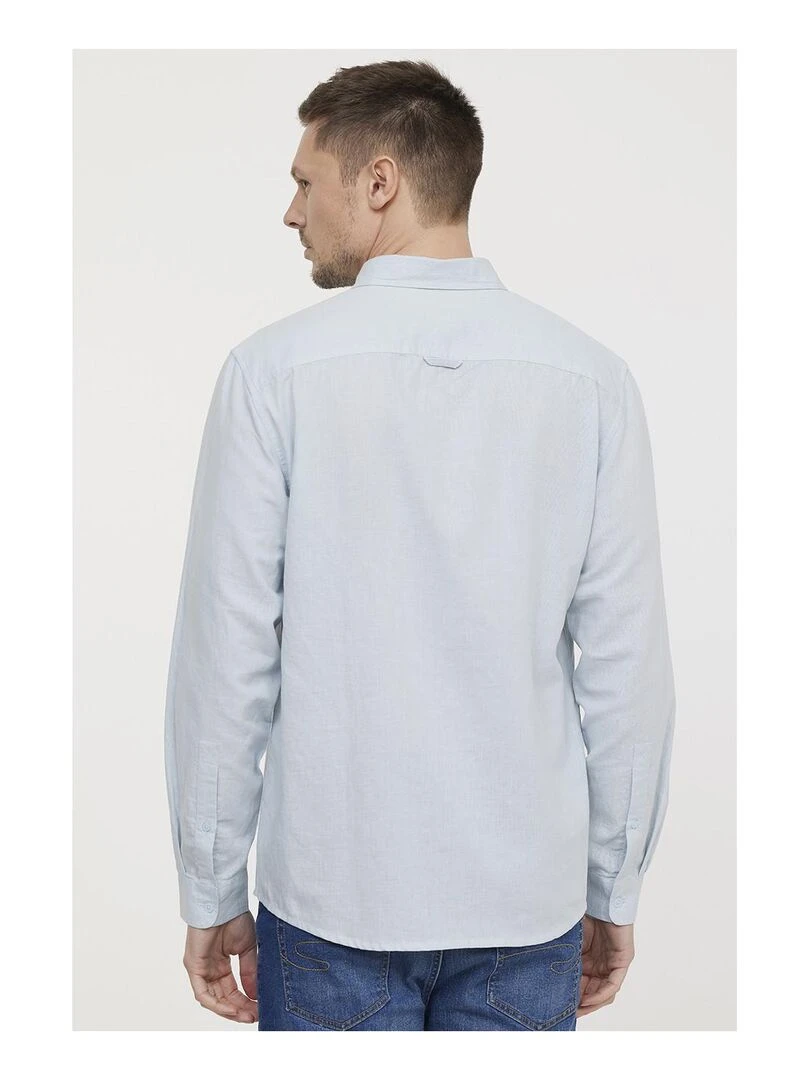 Lee Cooper   Chemise manches longues coton regular DUKO   Bleu gris