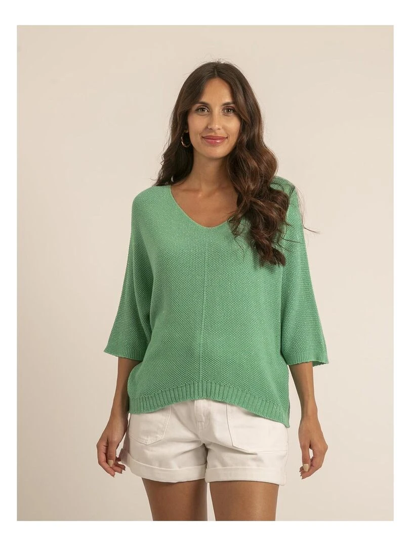 Pull fin paillettes KOLIANE Vert