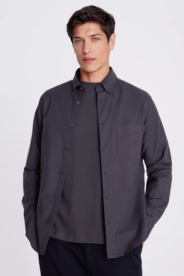 Charcoal Washed Oxford Shirt Buy Online at Moss