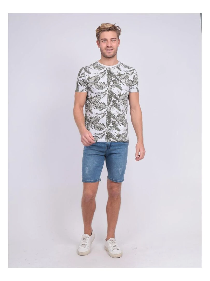 T shirt col rond pur coton NETOMAN   Kaki