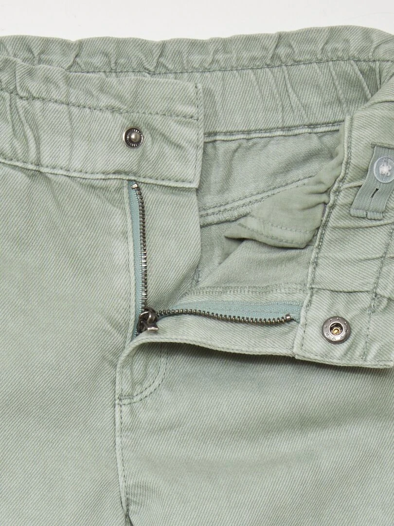 Jean paper bag à taille haute   Vert