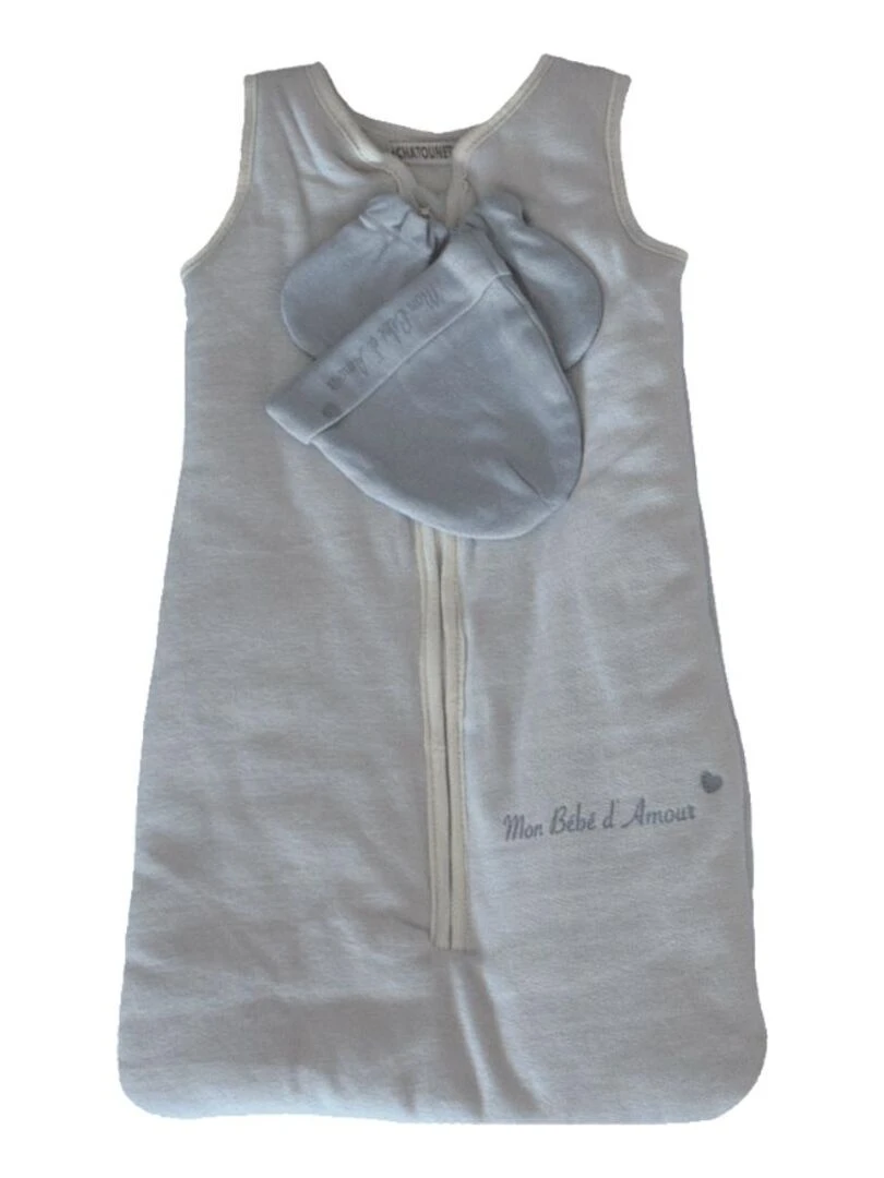 Gigoteuse+bonnet+moufles LES CHATOUNETS Gris