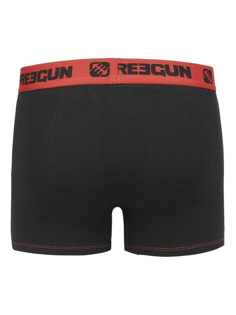 Lot de 2 Boxers garçon coton Uni Freegun   Noir