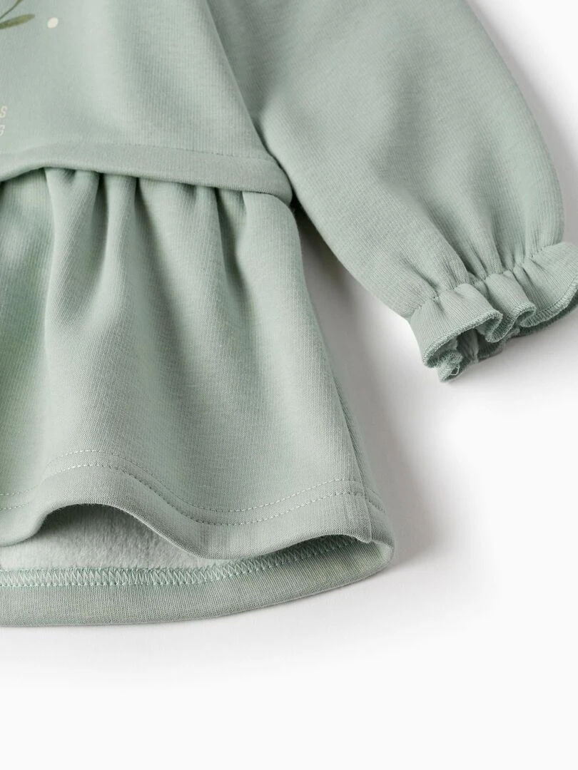 Robe à capuche à manches longues pour bébé fille 'Flowers' manches longues SWEET FROSTY DREAMS   Vert clair