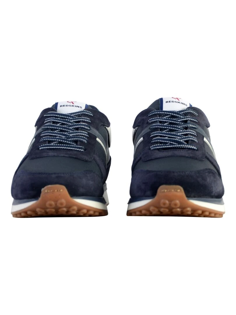 Basket Basse Cuir Redskins Island   Bleu