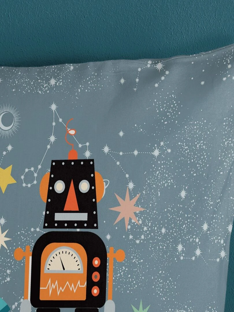 Parure de lit 'robot'   1 personne   Gris