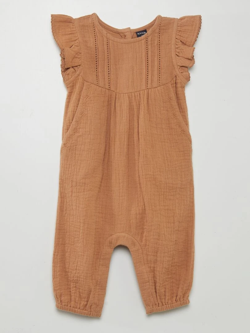 Combinaison en gaze de coton Marron