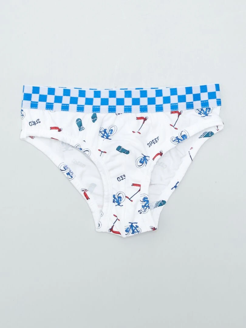 Lot de 3 slips avec imprimé   Blanc/vert