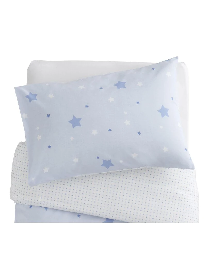 Parure imprimée LITTLE STARS Bleu ciel